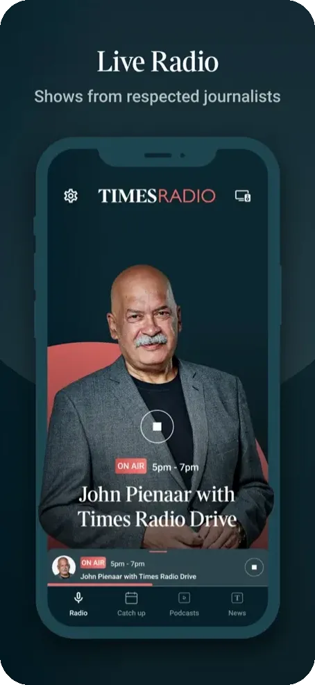 Times Radio iOS app: live radio with shows from respected journalists